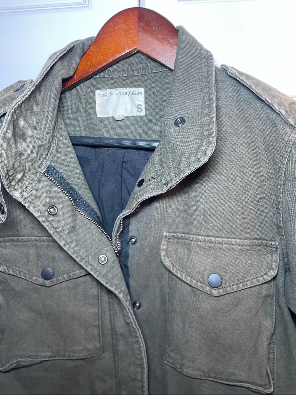 Rag & Bone/JEAN Olive Green Military Utility Jacket Women’s Small - Picture 6 of 12